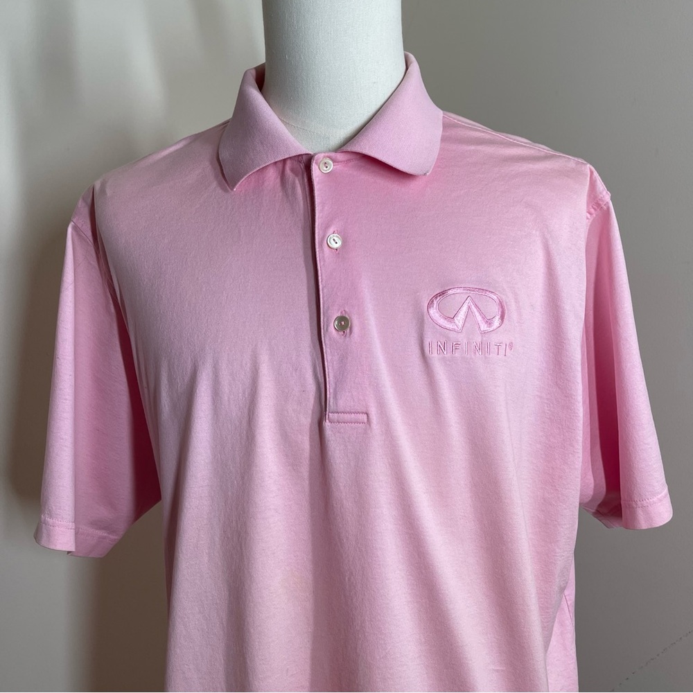 Infiniti Peter Millar Summer Comfort- XL -Pink Lightweight Polo Golf Shirt